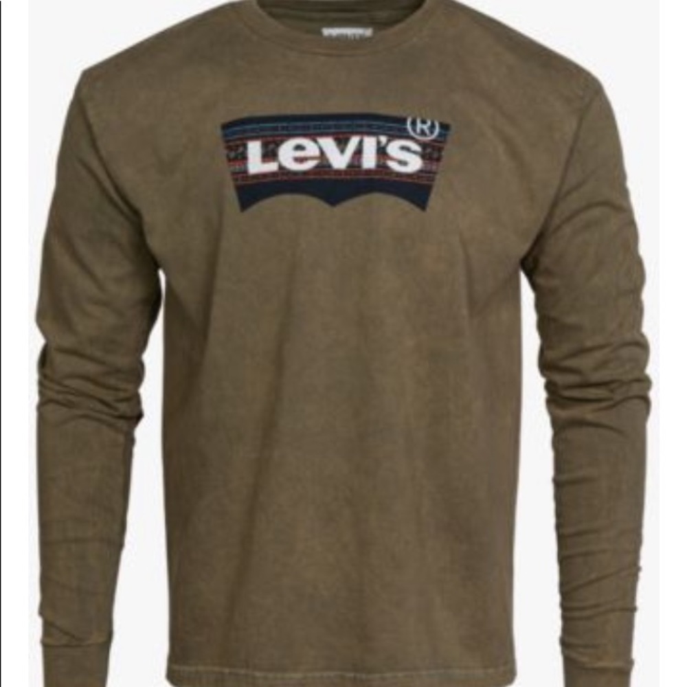 Levi’s Men’s or Unisex Army Green Long Sleeve Graphic T-Shirt